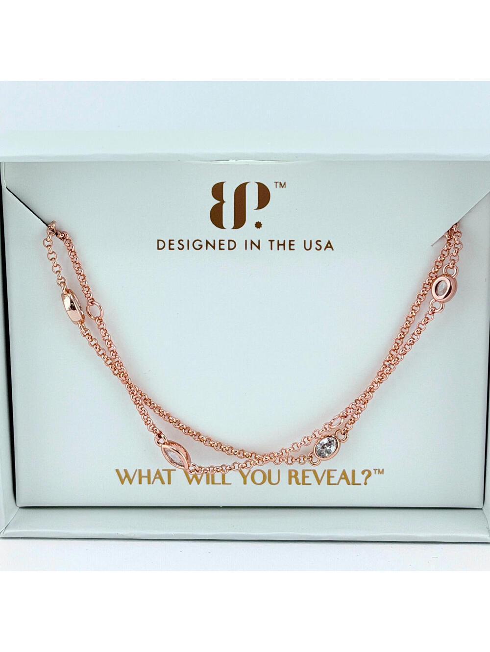 Bomb Party April 2026 Necklace "The Lennox Necklace" Rose Gold NK18149 36" Chain